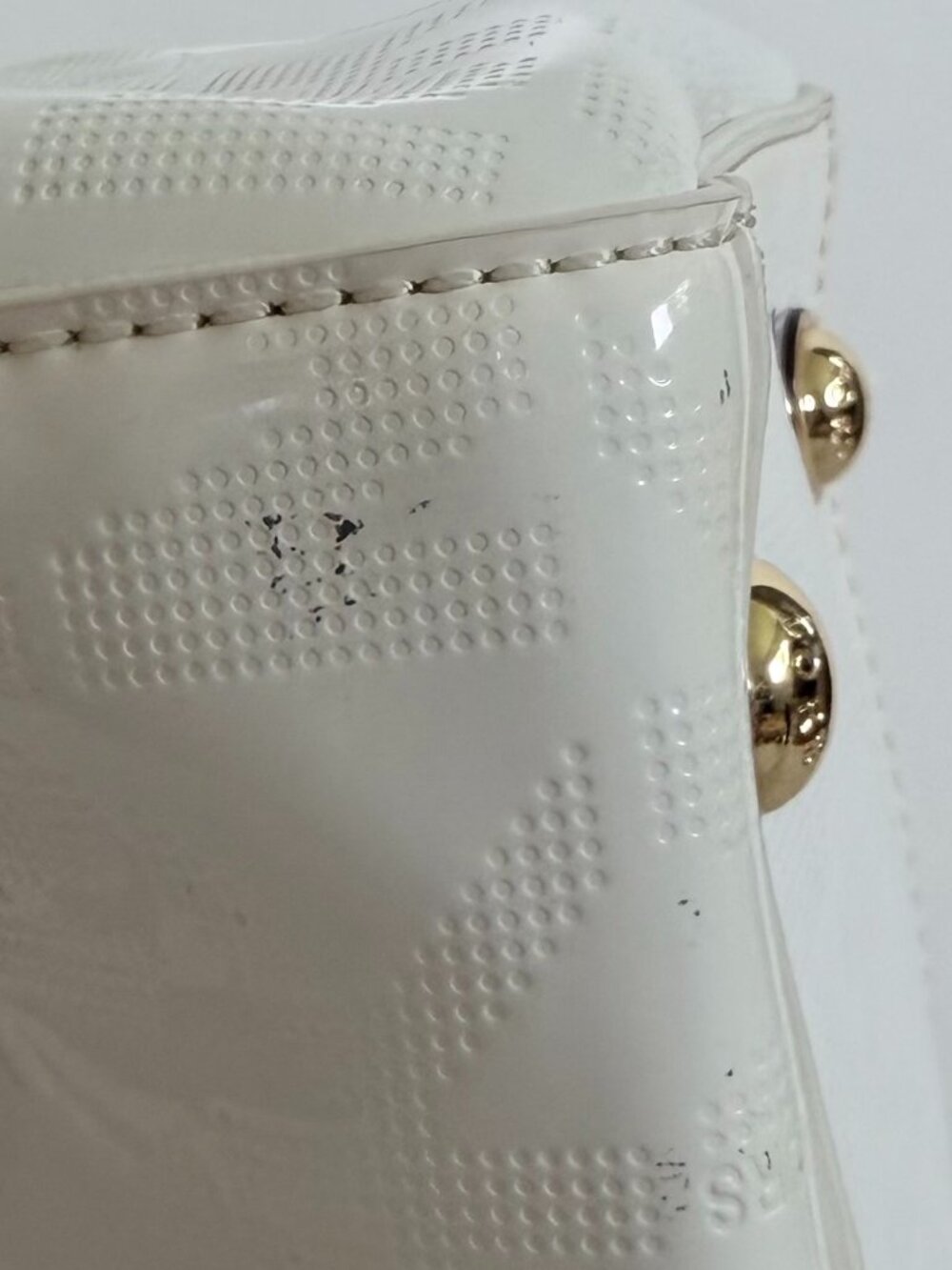 Michael Kors Grayson White & Gold Satchel - Picture 14 of 16